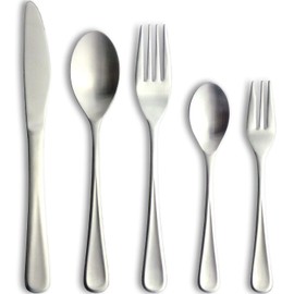 Nagao Antibacterial Dinner Cutlery Set, 5 Pieces, 18-8 Stainless Steel, Copper Contained, Made in Japan