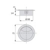 Emuca 3196317 Set of 20 round built-in grommets for table/desk/worktop