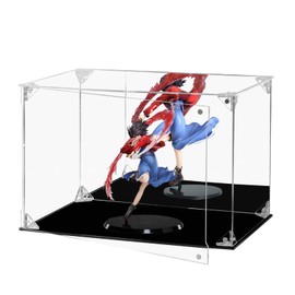 FHMIDIC Acrylic Display Case, Transparent Figures Display Case with Mirrored Back, Dustproof Protection, Alternative Glass Display Case for Collectibles, Figures, Models, Dolls, Toys (30 x 20 x 20 cm)