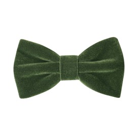 HOULIFE Men's Bow Tie, Adjustable Velvet Bow Tie, Pre-Tied Bow Tie, Plain Bow Ties with Butterflies for Groom Wedding Formal with Gift Box, olive green