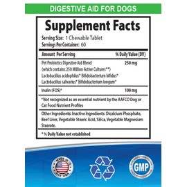 dog digestive advantage probiotic - DOG DIGESTIVE AID - NATURAL PROBIOTIC AND PREBIOTIC BLEND - OPTIMAL GUT AND INTESTINE HEALTH - dog probiotic capsules - 2 Bottles (120 Treats)