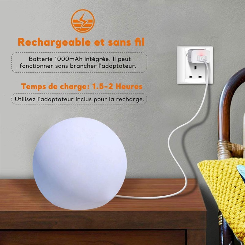 MR.GO 15 cm Light Ball LED Ball Lamp, Charger Bedside
