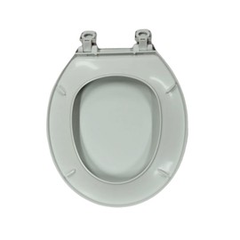 J&V Textiles Toilet Seat With Easy Clean & Change Hinge, Beveled Edges (White)