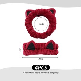 4-Piece Plush Cat Ear Headband, Cute, Soft and Comfortable, Women with Multiple Functions, Face Wash Hair Accessories, Accessories with Fixed Hairstyle.