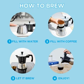 GROSCHE Milano Induction Stovetop Espresso Maker Moka Pot for Greca, Induction, Electric & Gas Stoves, Dishwasher Safe Stovetop Espresso Maker | 3 Espresso Cup, Black