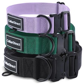 Heavy Duty Dog Collar for Large or Medium Dogs, Adjustable Strong Dog Collar for Active Dogs, Double-Layered Nylon (Lilac, 14-20)