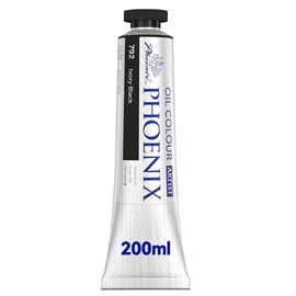 PHOENIX Pintura al óleo negro marfil, 6.75 onzas líquidas, tubo grande individual – Pintura a base de aceite de calidad artística para profesionales
