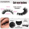 False Eyelashes Fluffy Cat-Eye Look Wispy Lashes 3D Volume Natural