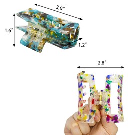 Amersis 3Pcs Large Hair Claw Clips - Acrylic Big Hair Clips for Thick Hair Strong Hold Hair Jaw Clips Non-slip Banana Hair Barrettes Clips for Women Girls