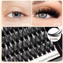 Vayator 10+12mm Mixed 12+14mm Mixed Tray Mink Eyelash Extension Natural 3D Russian Volume Faux Eyelashes Individual 20D Cluster Lashes Makeup (50D-14+16mm Mixed)