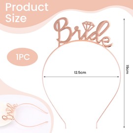 LunarCharm JGA Headband Women Rose Gold Metal Bridal Headband Bride Hair Accessories for Bachelorette Party Hen Party Hen Party Hen Night Women