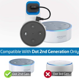 Coby Speaker Wall Mount for 2nd Generation Dot Voice Assistants | Smart Home Speaker Mount Hanger Stand for Bedroom, Kitchen, Office, Bathroom | Snug-Fit Holder Hides Messy Cables (White)