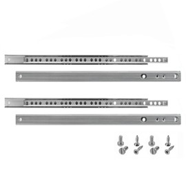 HELPMATE Groove Drawer Runners 27 mm Length 310 mm 2 Pairs Set of 4 Ball Extension Drawer Runners Rail System Drawer Guide Partial Extension Steel Galvanised Silver Includes Mounting Material