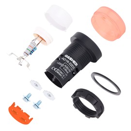 GASHER 12V/24V/110V 20mA Energy Saving Indicator Light Mounting Hole Size 22mm (7/8 Inch) Red Green Yellow (24V) 6 Pcs