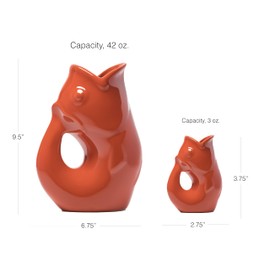 Large 42oz Gurgle Pot Fish Pitcher and Creamer Kitchen Set Southwest Urban. Includes 3 Premium Cotton Kitchen Towels (flour sack). (Southwest)