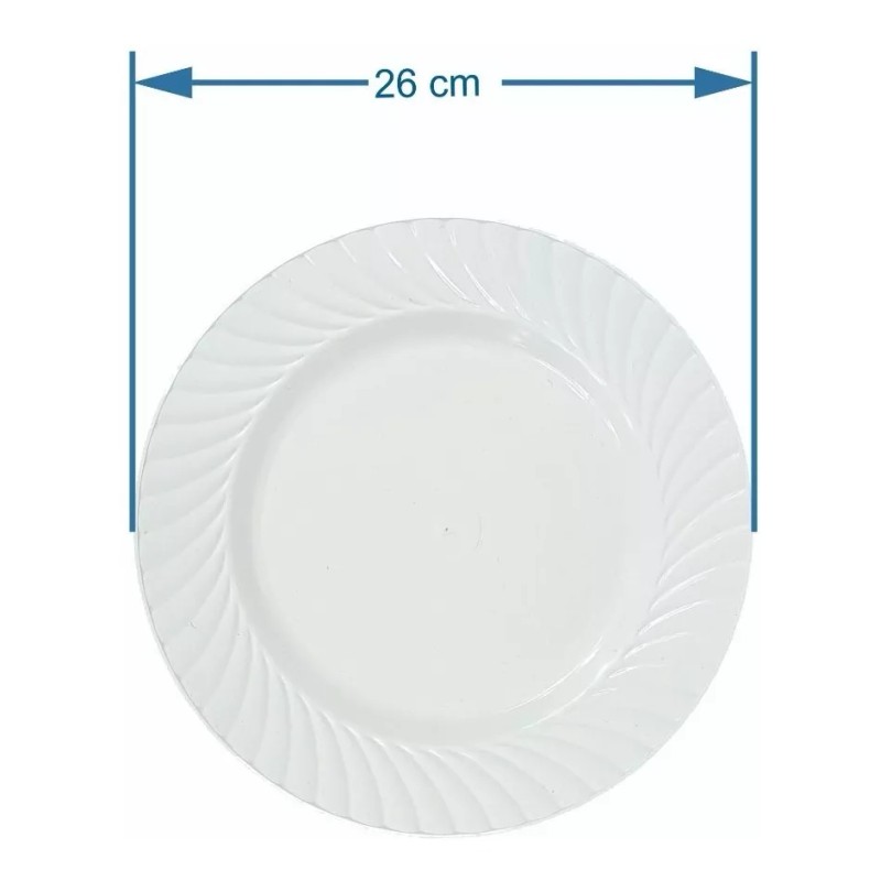 Boris 50 Platos Trinche De Platico Diámetro 26cm Capacidad 650ml