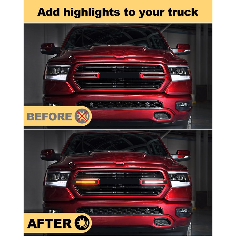 OKLSG LED Grille Light Bars for 2019-2024 Dodge Ram 1500