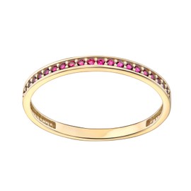 Old English Jewellers 9ct Yellow Gold Ruby Eternity Band Ring size J K L M N O P Q R S (M)