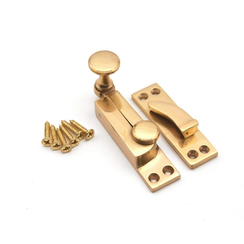 Victorian Sliding Sash Window Catch Quadrant Arm Latch Fastener Brass