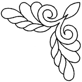 3" Elegant Corner Quilting Stencil by QCI - HS147