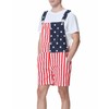 Men's American Flag Overalls Shorts Stretch 4th of July Coveralls