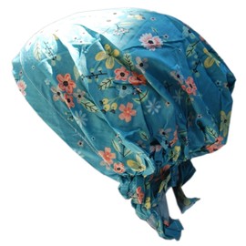 Cool4 Summer Headscarf Beach Bandana Sea Beanie Sun Protection Hat Chemo Cap A04, Mint pastel coloured floral, 56