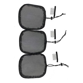 BLICAP 3Pcs/Lot Drawstring Ponytail Weaving Net For Making Hair Buns Black Hair Net For Ponytail Making (Black)