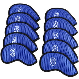 Sword &Shield sports 10Pcs/Pack New Meshy Golf Iron Covers Set Golf Club Head Cover Fit Most Irons., unisex, Blue