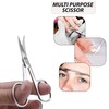 Multi-Purpose Nail Scissors Curved Stainless Steel Scissors for Eyebrows, Beard,