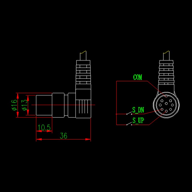 Power Recliner Controller Up and Down 2 Button 8 Pin
