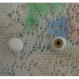 DOLL EYES - GLASS FLAT OVAL - 6MM - HAZEL