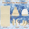 Winter Hat Scarf Gloves Set, 4pcs Beanie Hat and Scarf