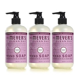 "Mrs. Meyer's Clean Day Hand Soap with Essential Oils, Biodegradable Formula, Peony, 12.5 fl. oz – Pack of 3"