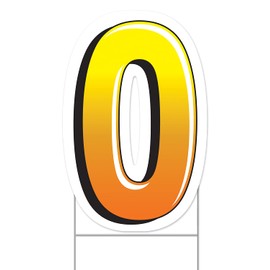 Beistle Number 0 Yard Sign with Metal Stakes