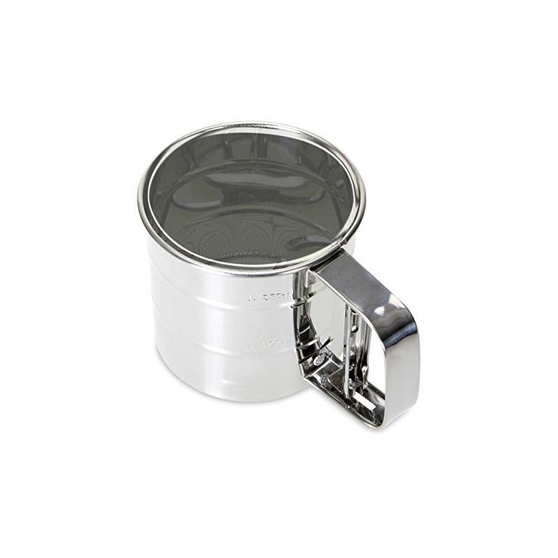 Städter 705005 Einhand- Mehlsieb Sieb, Antihaftbeschichtet, grau, 14 x 14