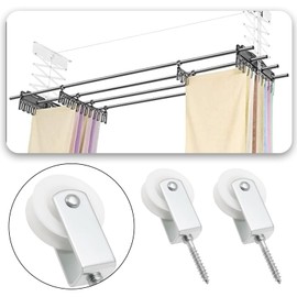 Create idea Pack of 8 40 mm Nylon Rope Pulley for Hanging Washing Lines for Indoor Patios Balconies Roofs Walls Installations 38 x 6 mm