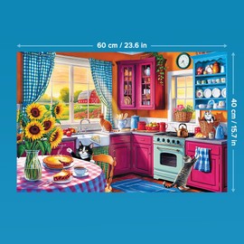 Trefl - EasyPiece Puzzle: Morning in the Kitchen - 300 Pieces - Large Pieces, Easy to Puzzle, for Adults and Children from 10 Years