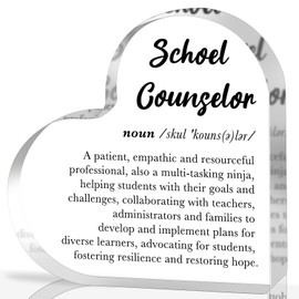 LNOKRIM School Counselor definition, Acrylic Heart Keepsake,School Counsellor Gift, gift for School Psychologist, Guidance Counsellor gift