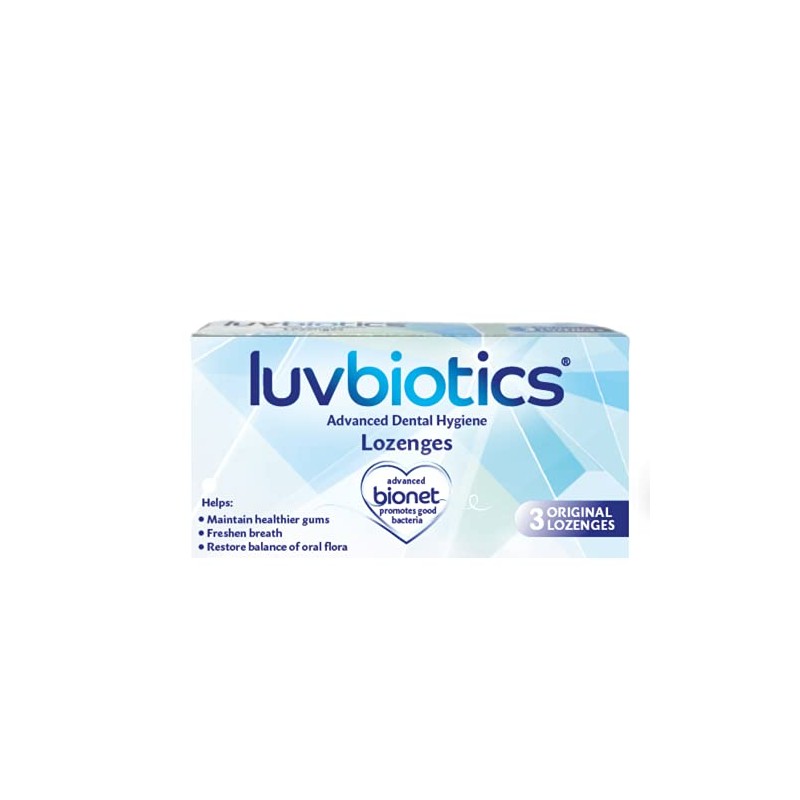Luv Biotics Original Mint Dental Lozenges with Oral Probiotics, Xylitol