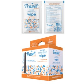Travel Wipes Travel Wipes HAND SANITIZING Individually Packed Premium Hand Sanitizing Wipes for Travel, Home, Office, School, etc. with Moisturizer - Manufactured in USA (Fragrance-Free 15ct Box)