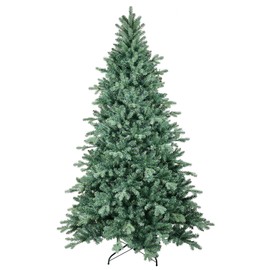 7.5ft Artificial Christmas Tree Blue Fir Xmas Tree with 2070 Dense Branches Metal Tree Stand for Home Christmas Decor Arbol de Navidad