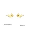 Stainless Steel Women Delicate Tiny Shark Stud Earrings 18K Gold