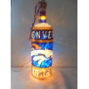 Denver Broncos Inspired Bottle Lamp Hand painted Lighted Stained Glass