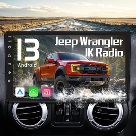 8 Core 4+32GB Car Radio for Jeep Wrangler JK 2007-2017 Replacement: 10.1 Inch HD Touchscreen Stereo with Wireless Carplay Android Auto 5G WiFi GPS Bluetooth FM RDS SWC Backup Camera
