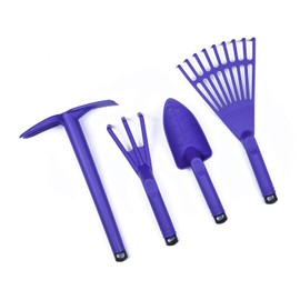 Mintra Garden Tool Set, 4 Piece Heavy Duty Gardening Tools Including Cultivator, Trowel, Shovel & Rake, Durable Poly Material & Non-Slip Handle, Garden Hand Tools Set for Gardening Gift, Green