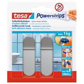 Tesa Powerstrips Hooks (Small Metal) Silver Matt