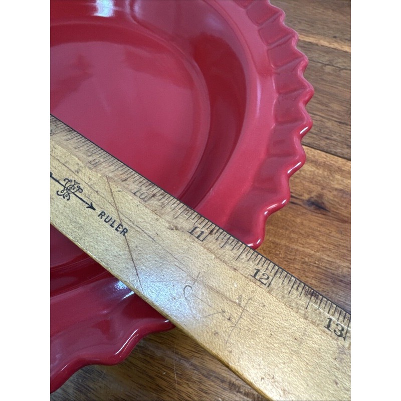 Chantal Red Pie Plate Serving Bakeware 9" 1 Qt. Fluted
