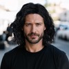 ESUNO Short Black Wavy Wig Men Black Curly Wig Middle