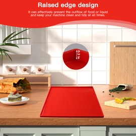 BuRuiJi 4PCS Silicone Dehydrator Trays with Edge (12" x 10"),Silicone Sheets Compatible with Cosori CP267-FD, Nonstick Silicone Dehydrator Mats Reusable for Fruits Meat Vegetables Herbs (Red)