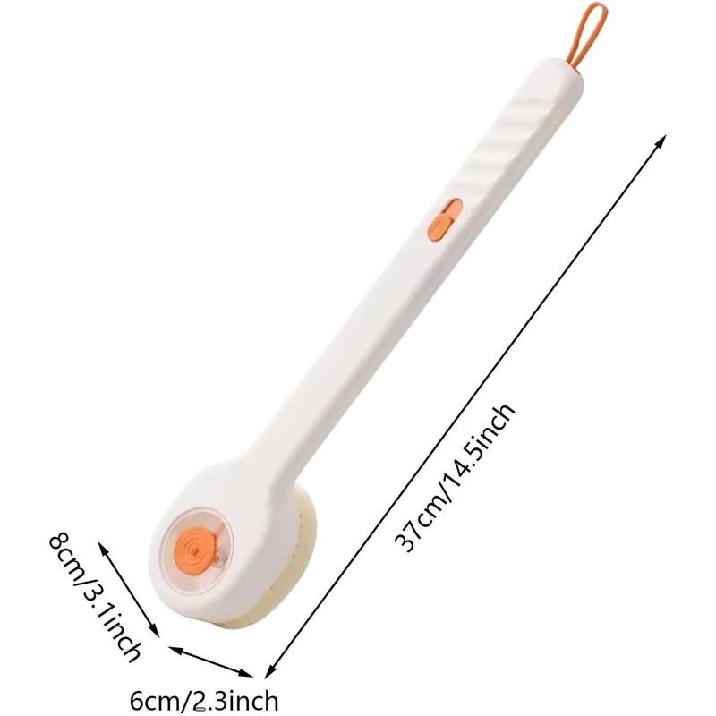 Cepillo exfoliante de espalda para ducha con dispensador de líquido